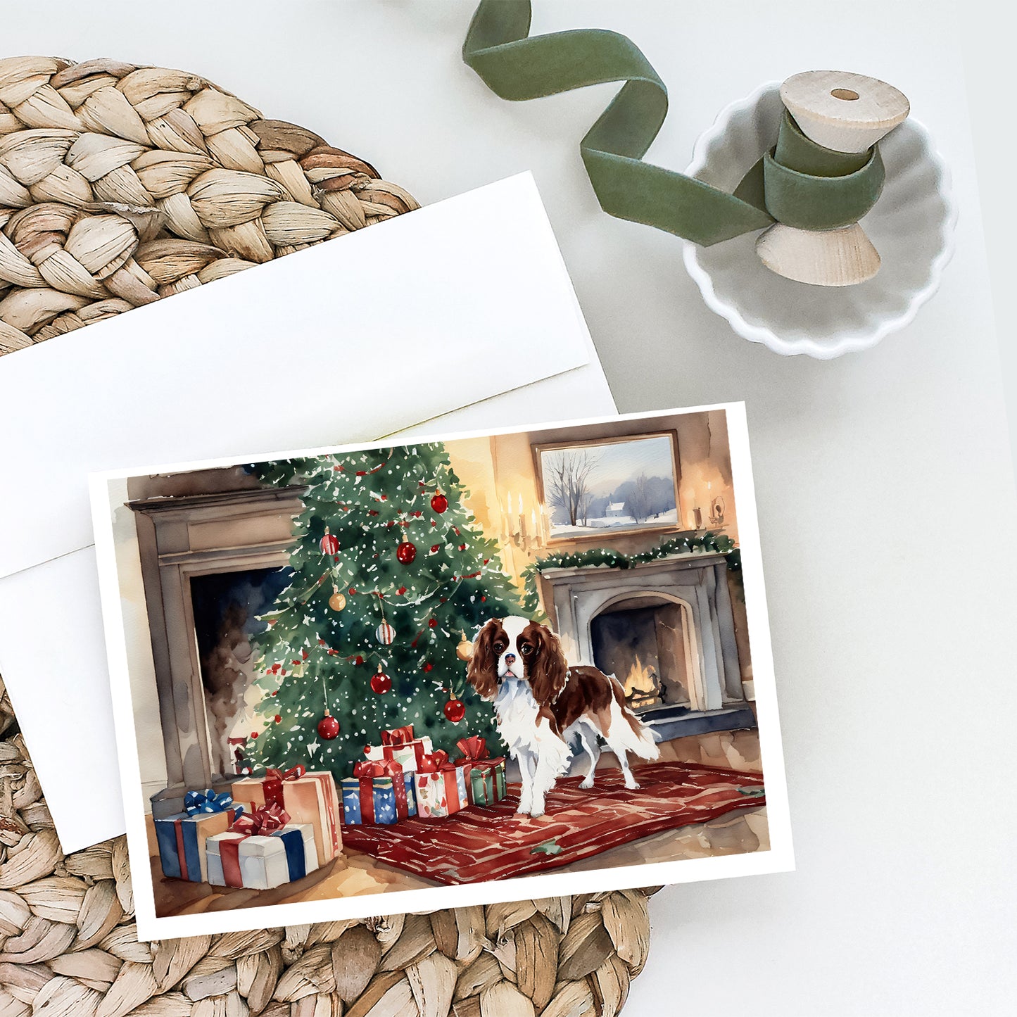 Cavalier Spaniel Christmas Greeting Cards and Envelopes Pack of 8