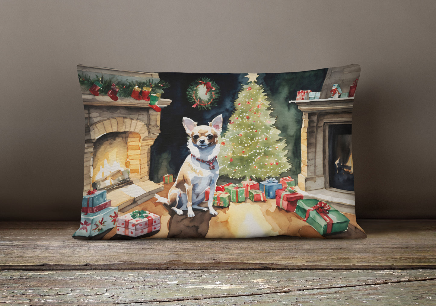 Chihuahua Christmas Throw Pillow