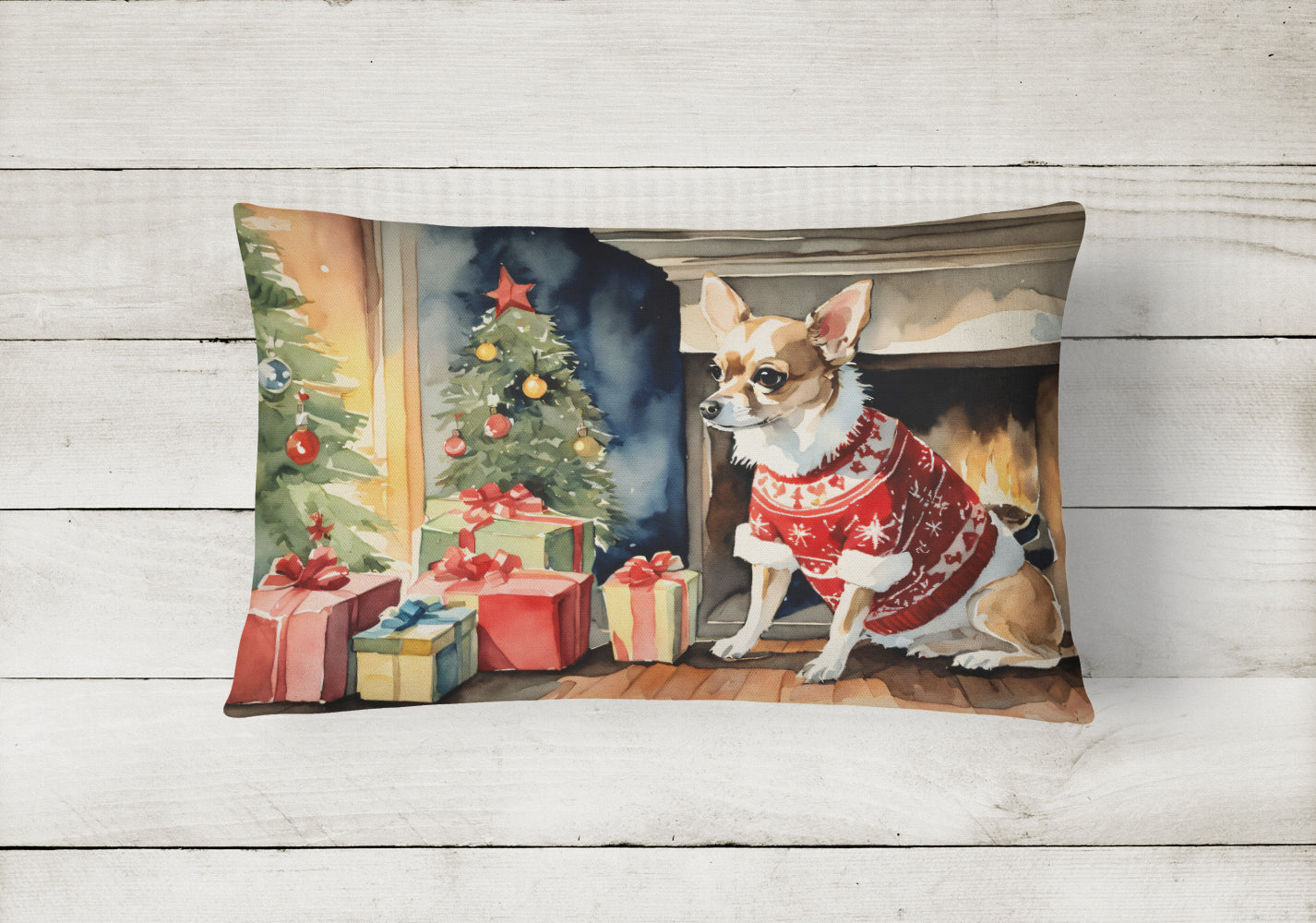 Chihuahua Christmas Throw Pillow