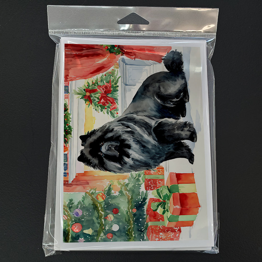 Black Chow Chow Christmas Greeting Cards and Envelopes Pack of 8
