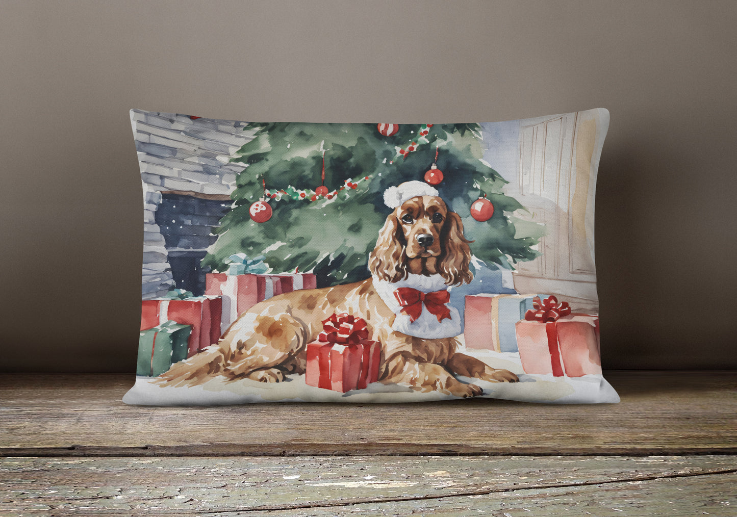 Cocker Spaniel Christmas Throw Pillow