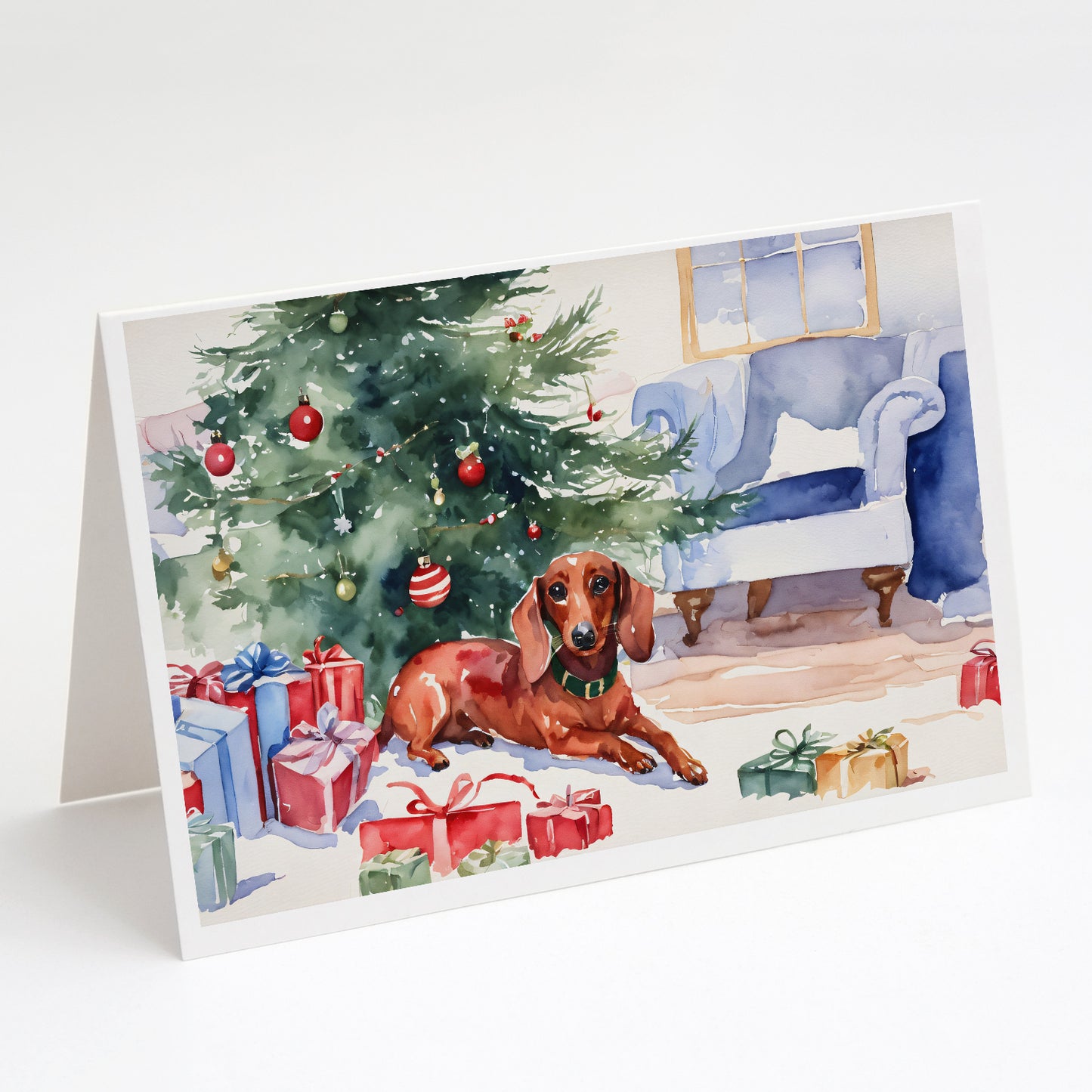 Buy this Dachshund Christmas Greeting Cards and Envelopes Pack of 8