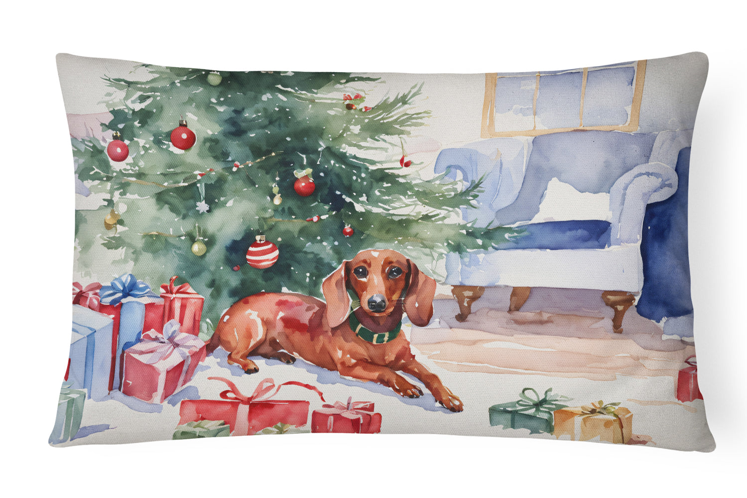 Buy this Dachshund Christmas Throw Pillow