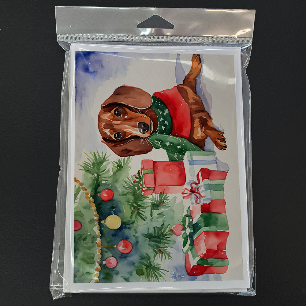 Dachshund Christmas Greeting Cards and Envelopes Pack of 8