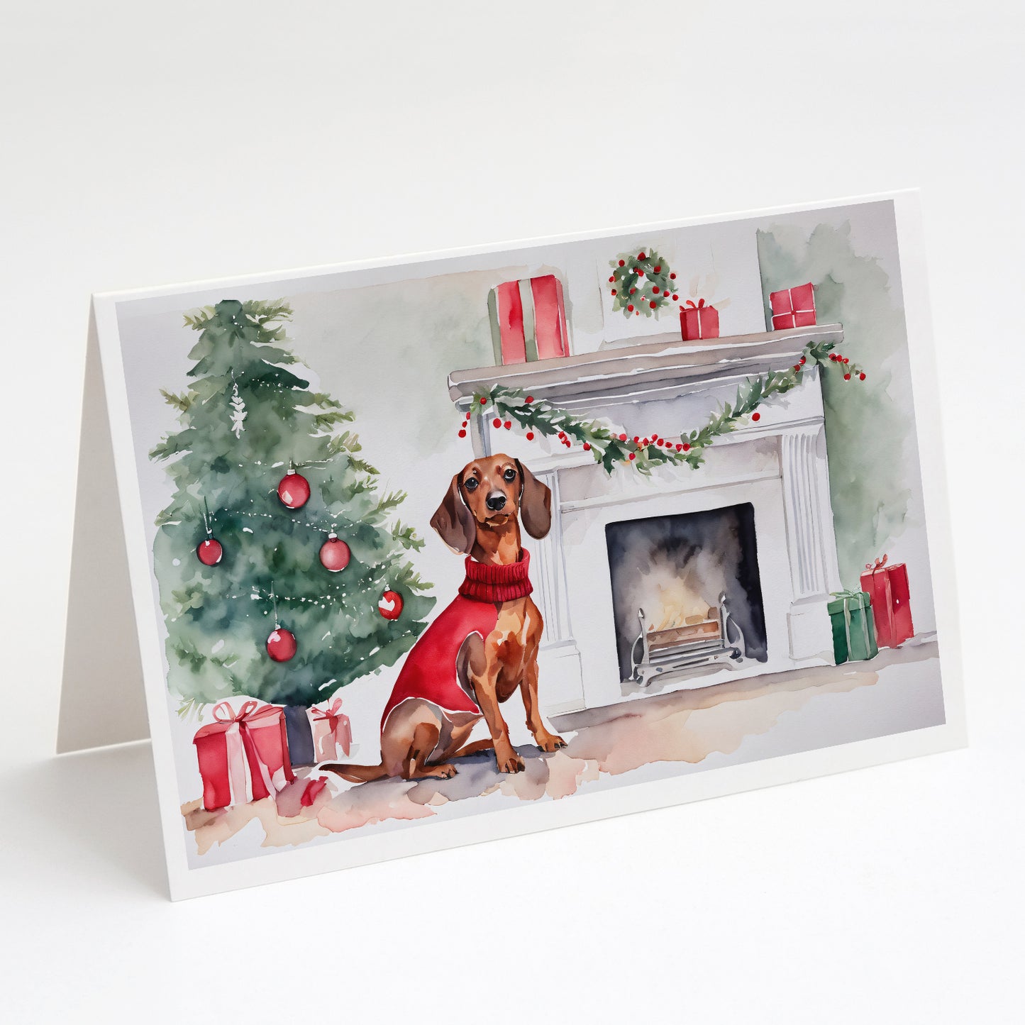 Buy this Dachshund Christmas Greeting Cards and Envelopes Pack of 8