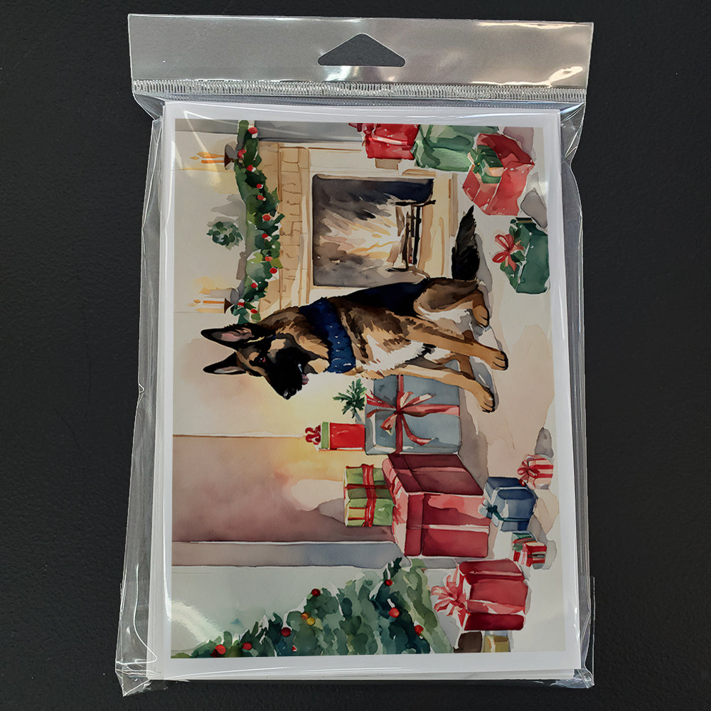 German Shepherd Christmas Greeting Cards and Envelopes Pack of 8
