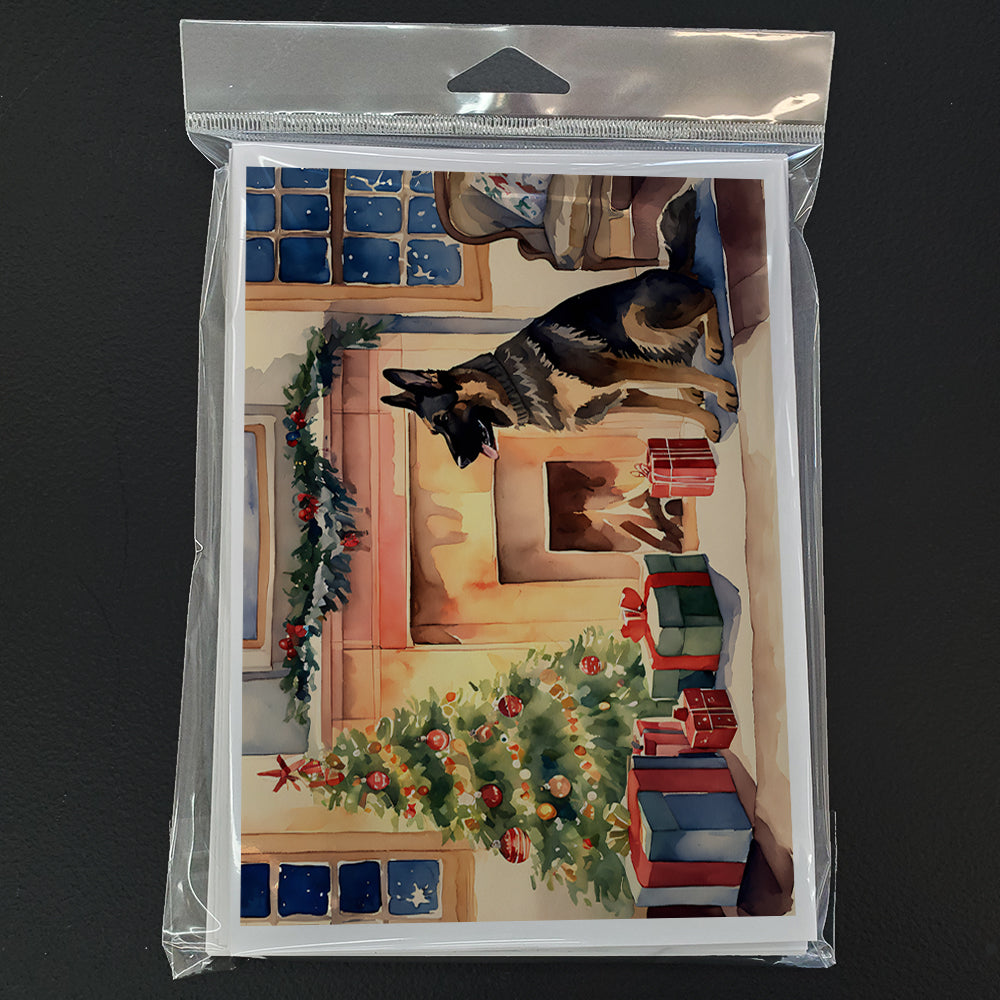 German Shepherd Christmas Greeting Cards and Envelopes Pack of 8