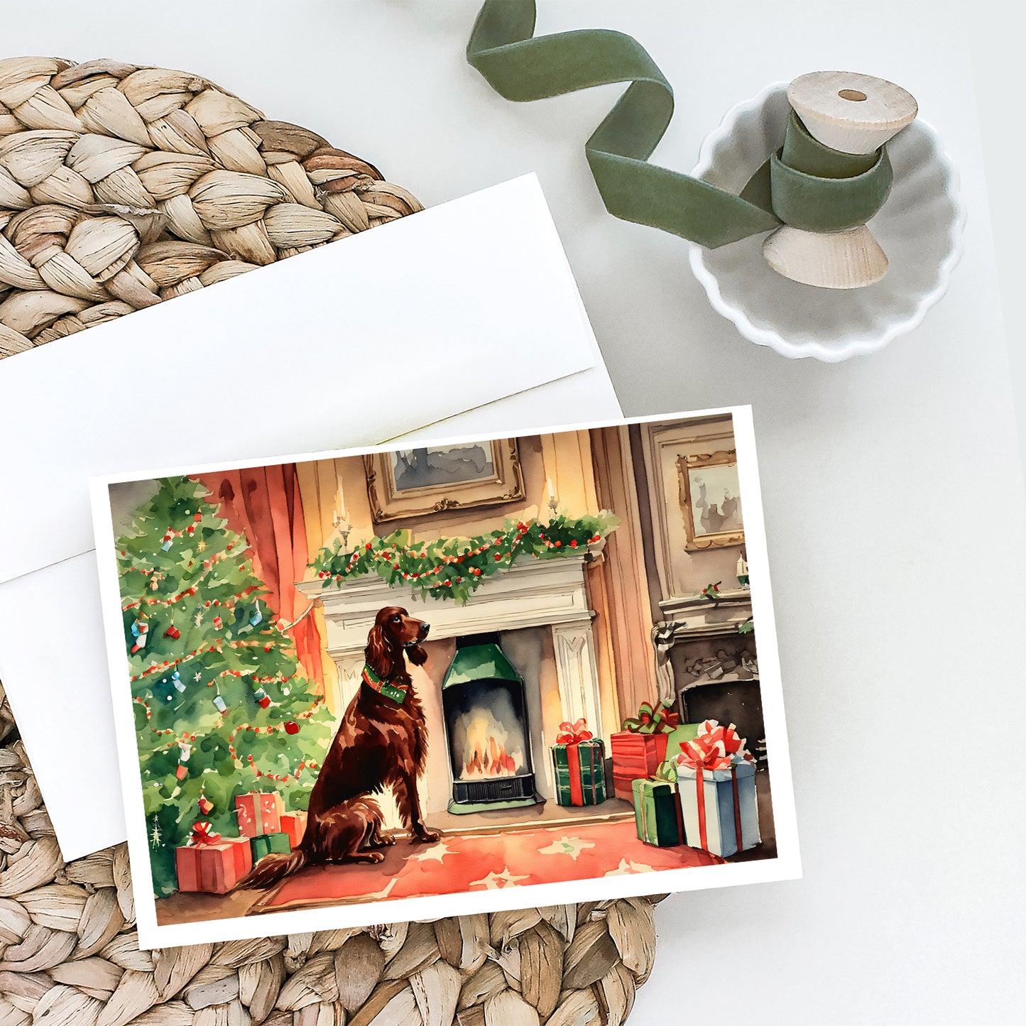 Irish Setter Christmas Greeting Cards and Envelopes Pack of 8