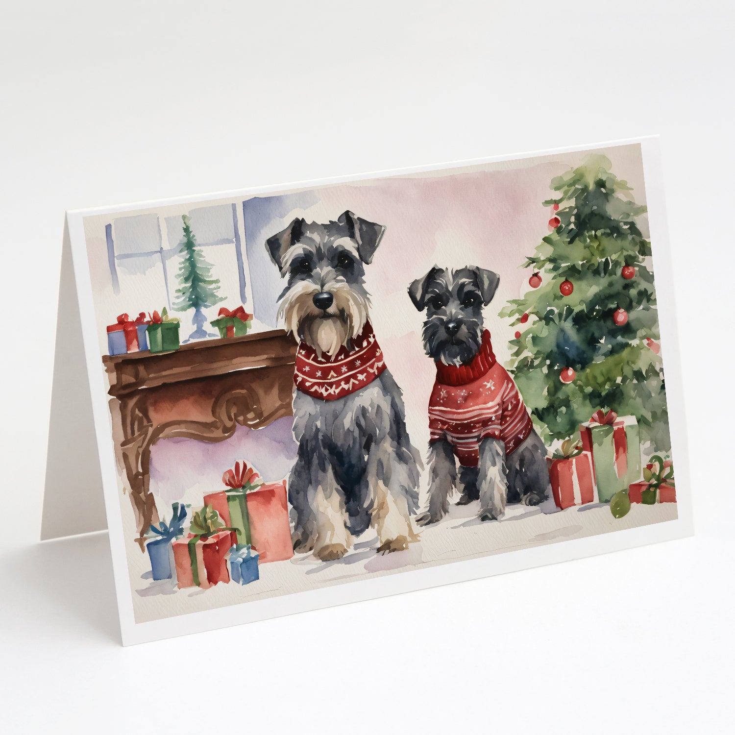 Buy this Schnauzer Christmas Greeting Cards and Envelopes Pack of 8