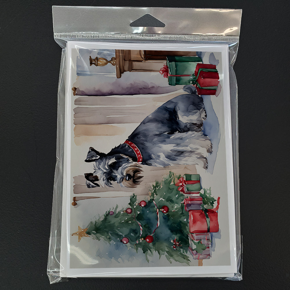 Schnauzer Christmas Greeting Cards and Envelopes Pack of 8