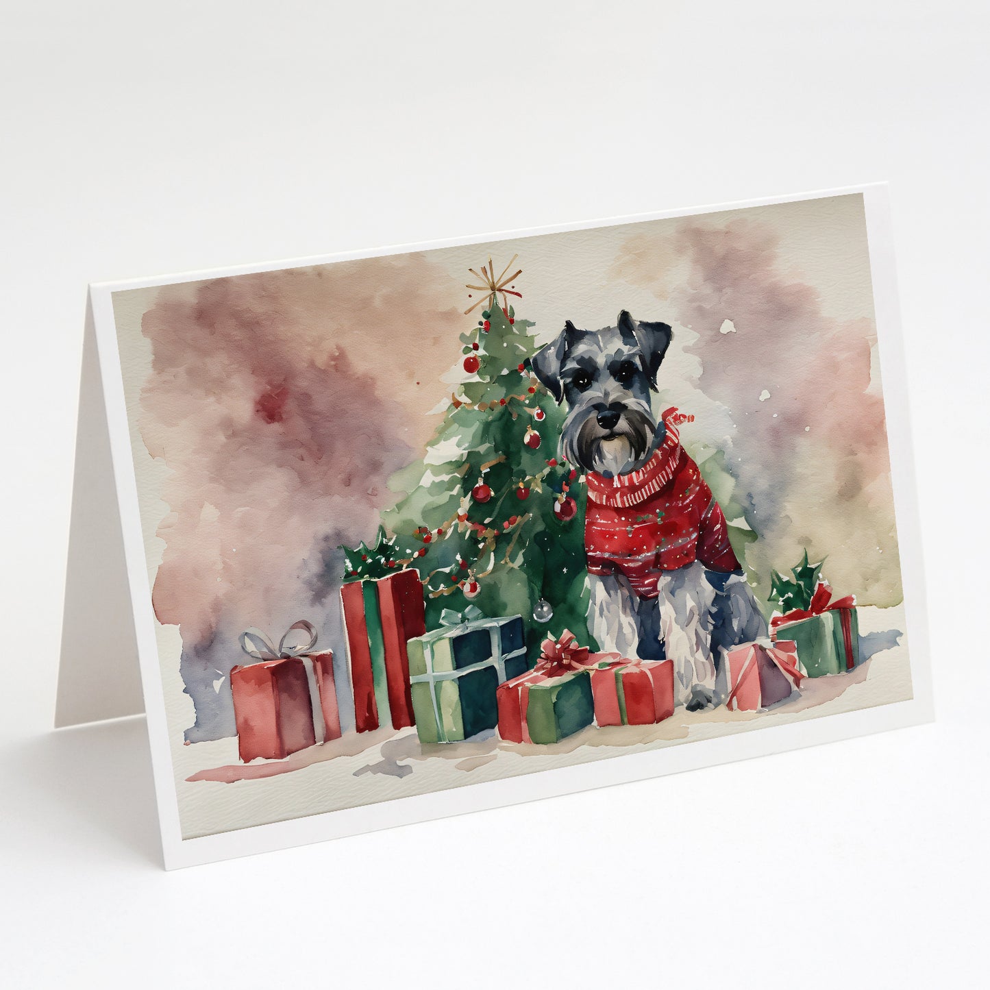 Buy this Schnauzer Christmas Greeting Cards and Envelopes Pack of 8