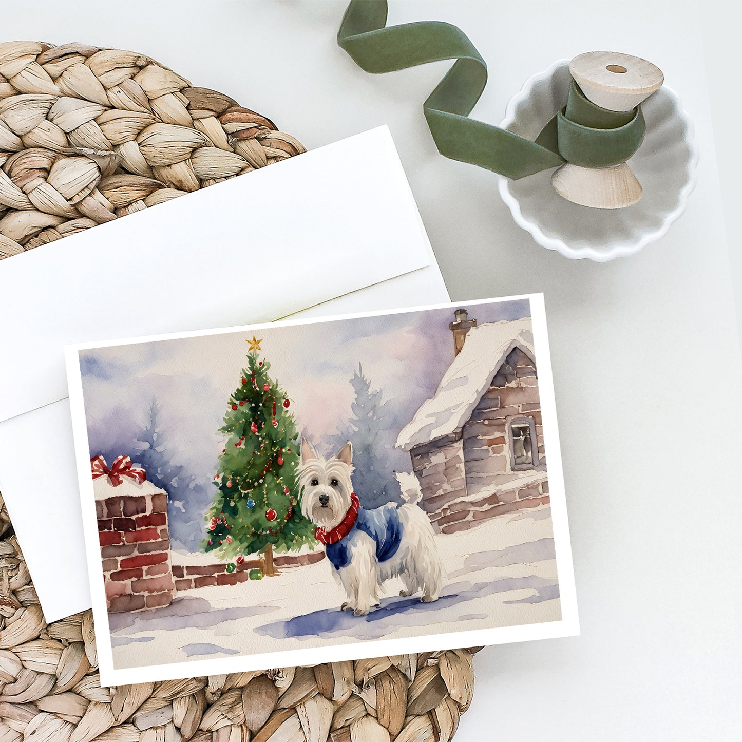 Westie Christmas Greeting Cards and Envelopes Pack of 8