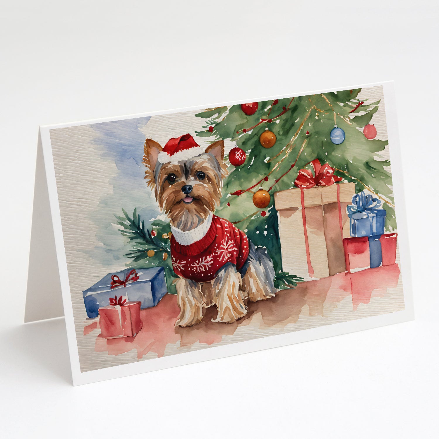Buy this Yorkie Christmas Greeting Cards and Envelopes Pack of 8
