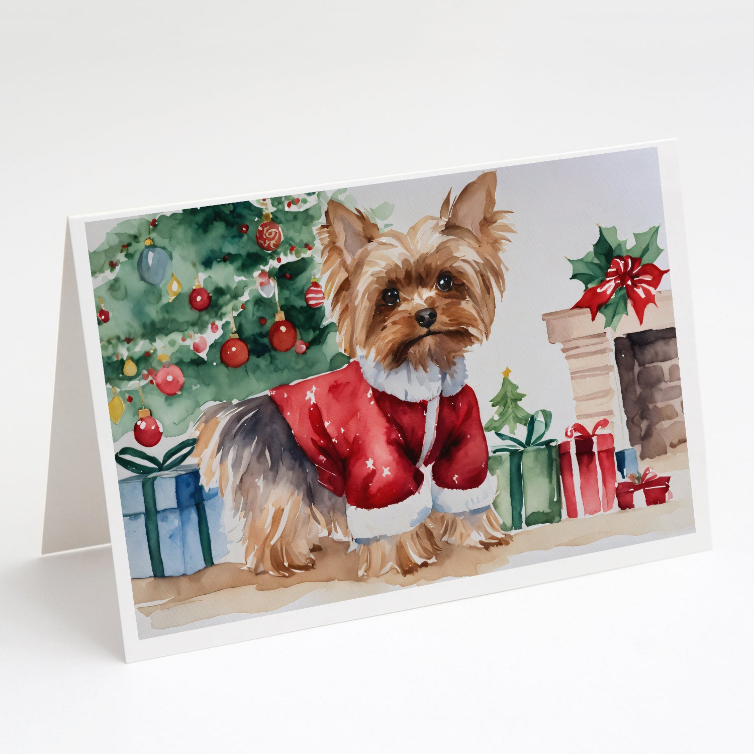 Buy this Yorkie Christmas Greeting Cards and Envelopes Pack of 8