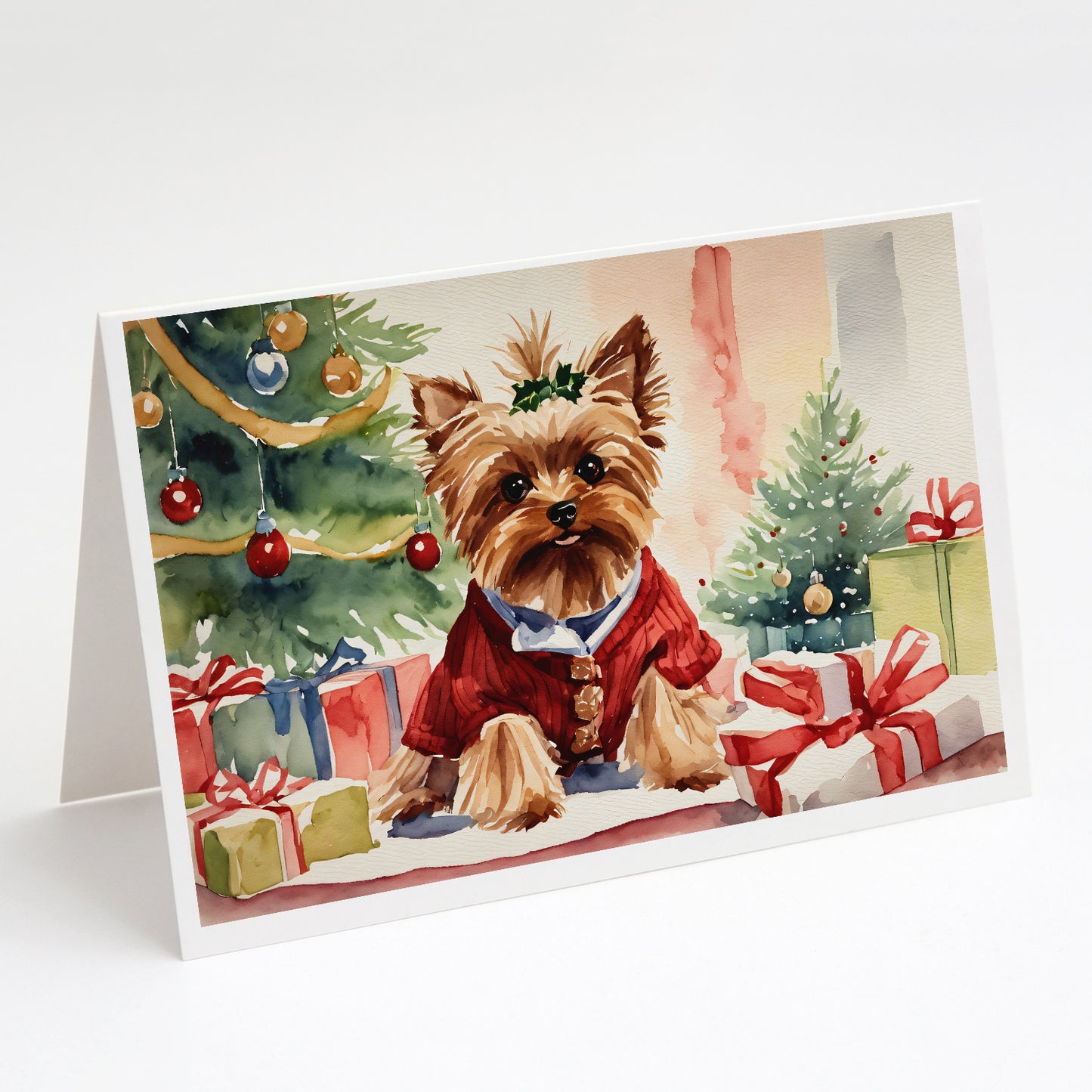 Buy this Yorkie Christmas Greeting Cards and Envelopes Pack of 8