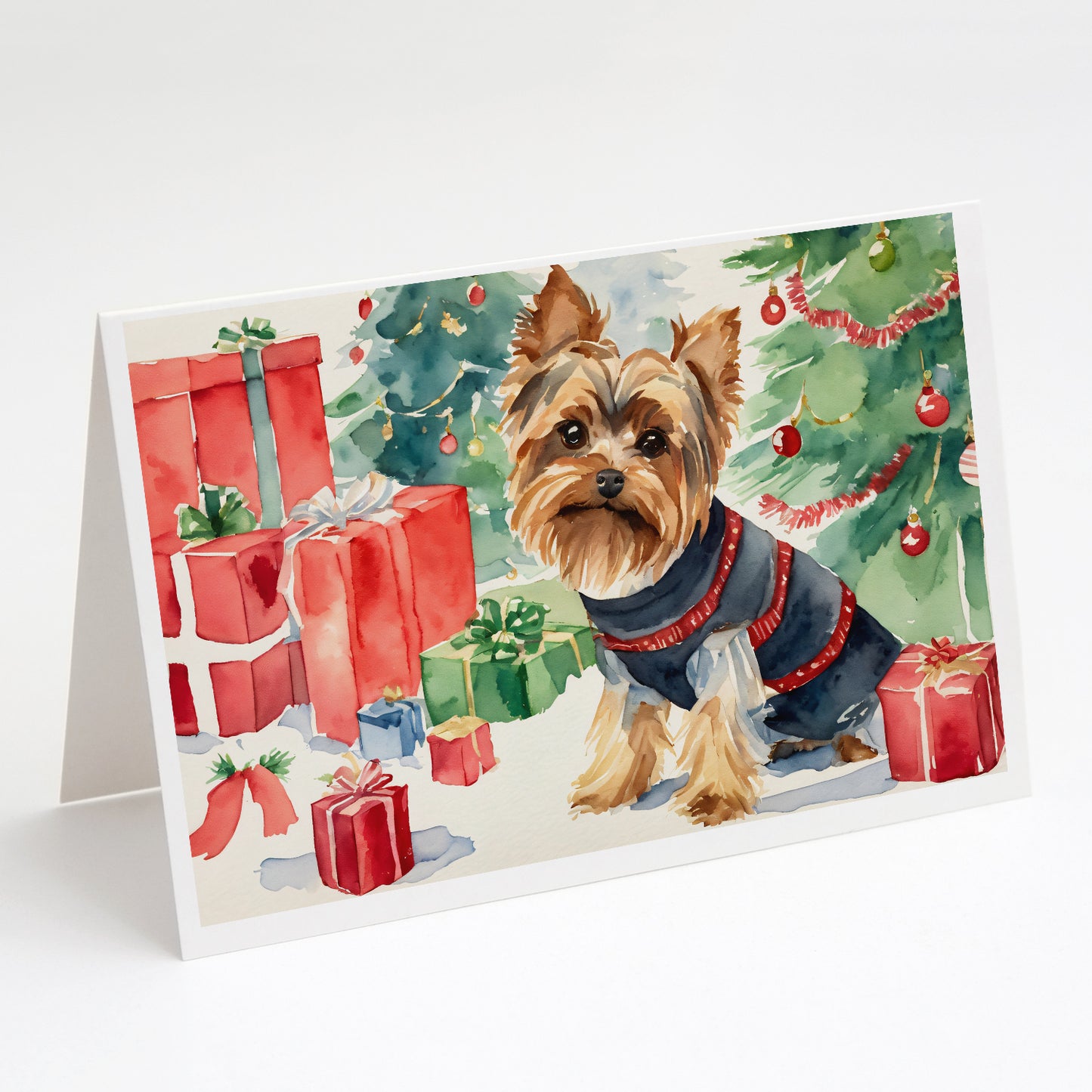 Buy this Yorkie Christmas Greeting Cards and Envelopes Pack of 8