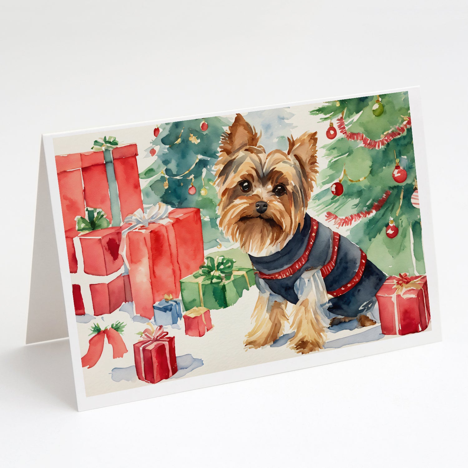 Buy this Yorkie Christmas Greeting Cards and Envelopes Pack of 8