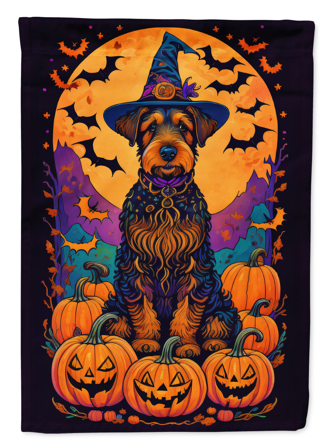 Buy this Airedale Terrier Witchy Halloween House Flag