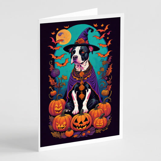 Buy this Pit Bull Terrier Witchy Halloween Greeting Cards and Envelopes Pack of 8