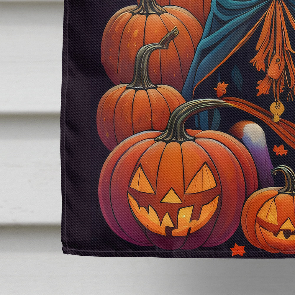 Basenji Witchy Halloween House Flag