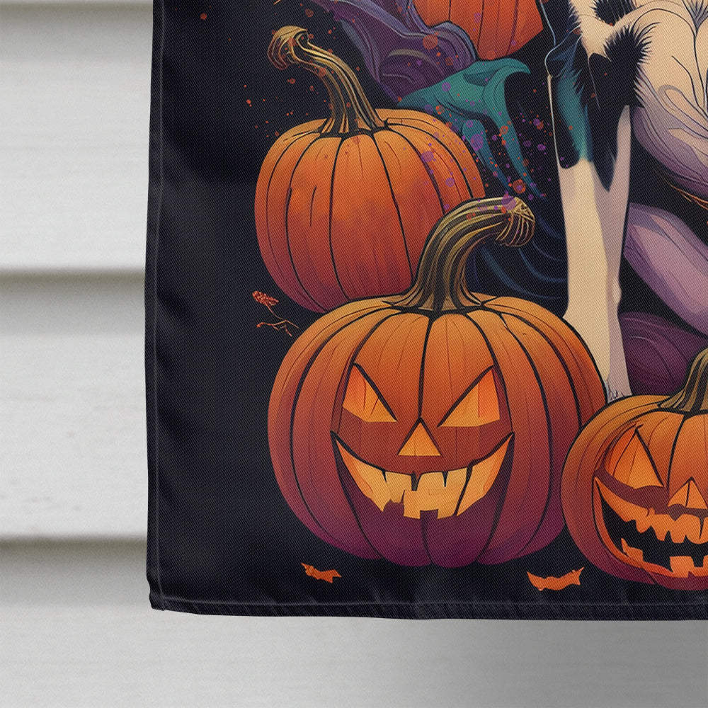 Boston Terrier Witchy Halloween House Flag