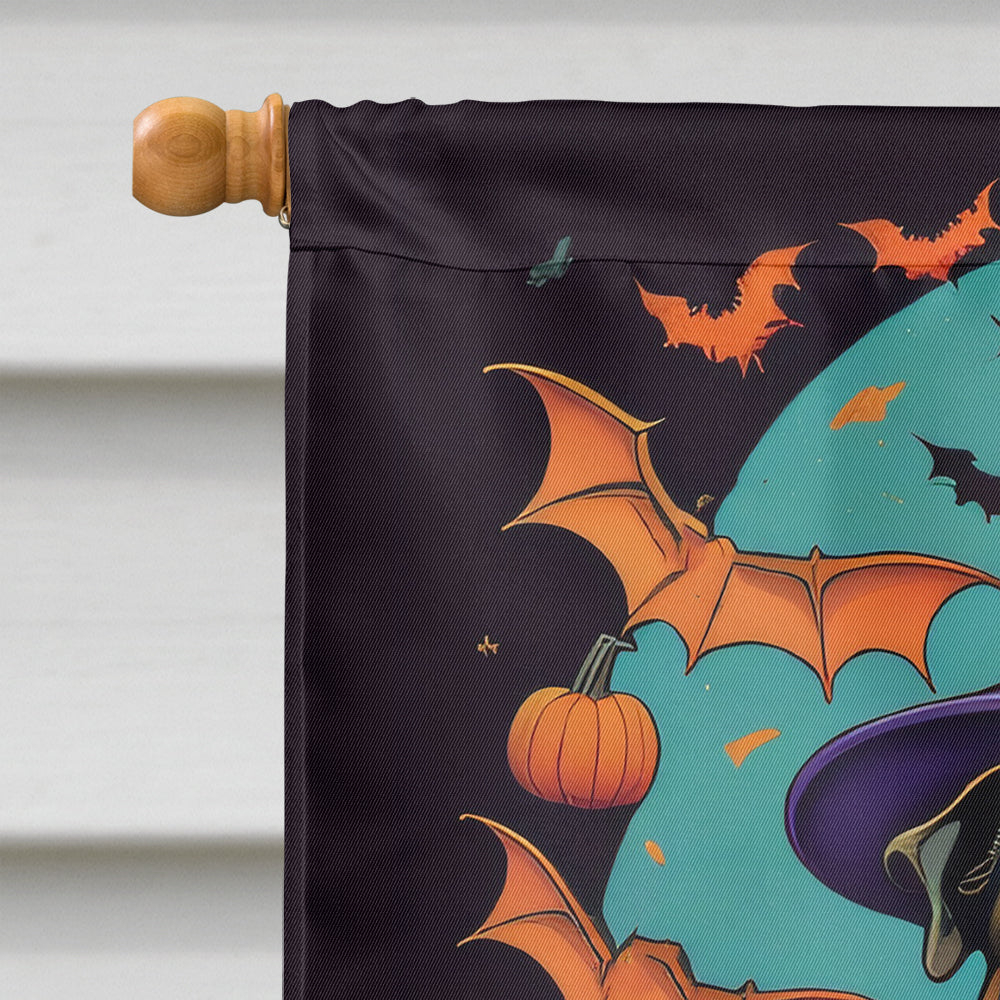 English Bulldog Witchy Halloween House Flag