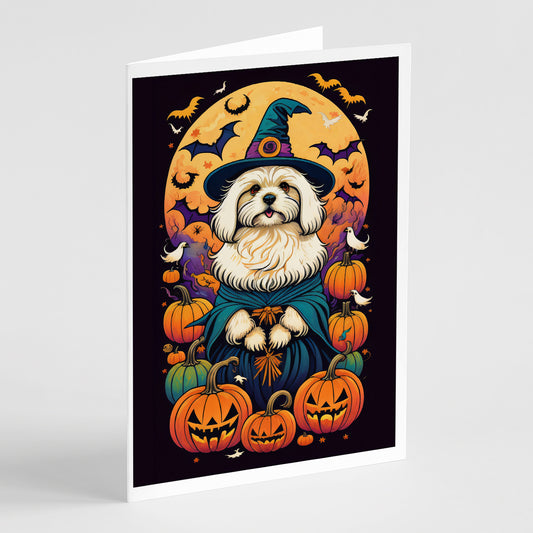 Buy this Coton De Tulear Witchy Halloween Greeting Cards and Envelopes Pack of 8