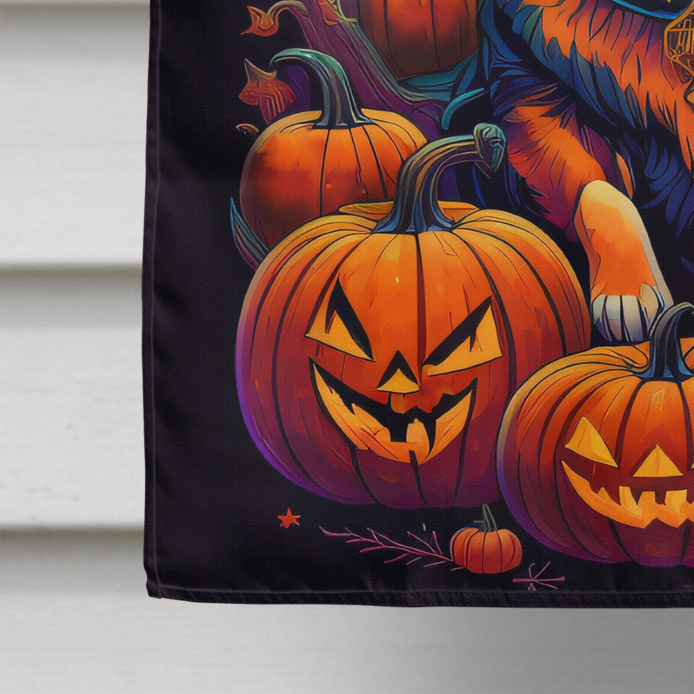 German Shepherd Witchy Halloween House Flag