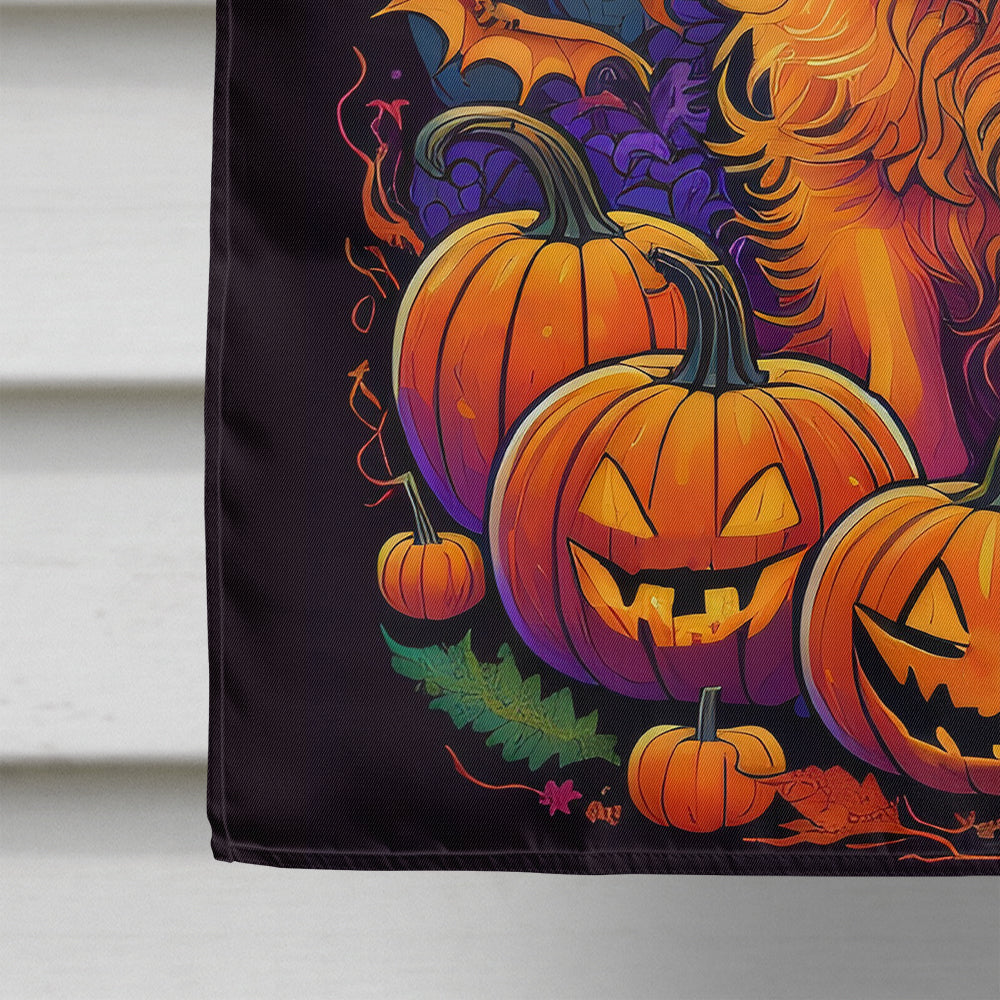 Golden Retriever Witchy Halloween House Flag