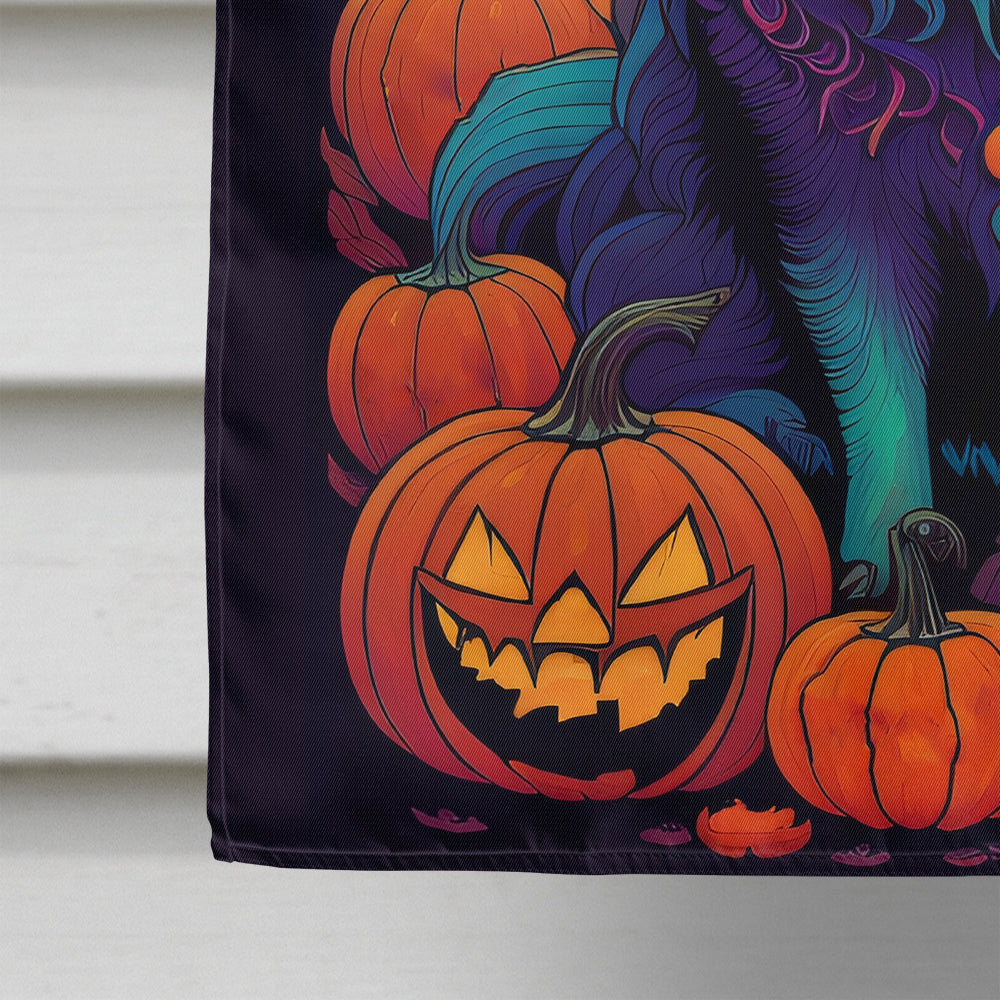 Keeshond Witchy Halloween House Flag