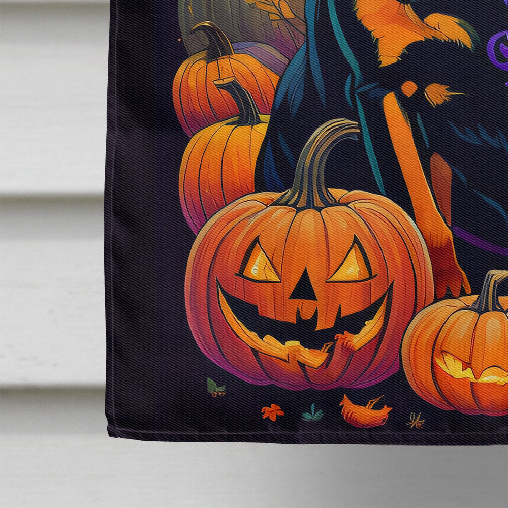 Rottweiler Witchy Halloween House Flag