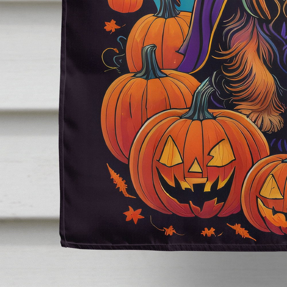 Silky Terrier Witchy Halloween House Flag