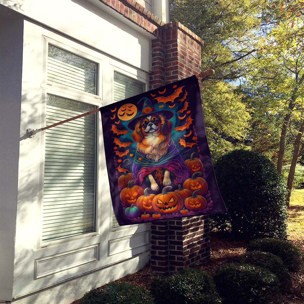 Tibetan Spaniel Witchy Halloween House Flag