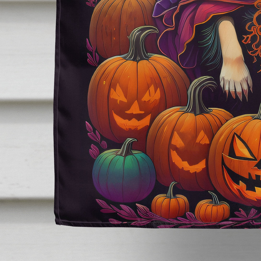 Tibetan Spaniel Witchy Halloween House Flag