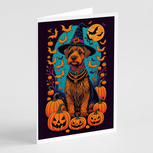 Buy this Welsh Terrier Witchy Halloween Greeting Cards and Envelopes Pack of 8