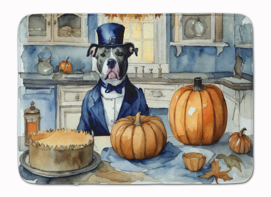 Buy this Pit Bull Terrier Fall Kitchen Pumpkins Memory Foam Kitchen Mat