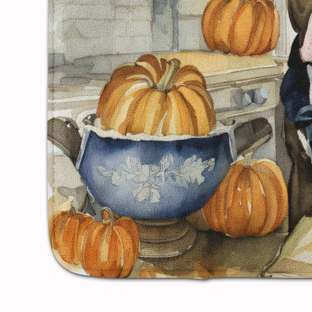 Pit Bull Terrier Fall Kitchen Pumpkins Memory Foam Kitchen Mat