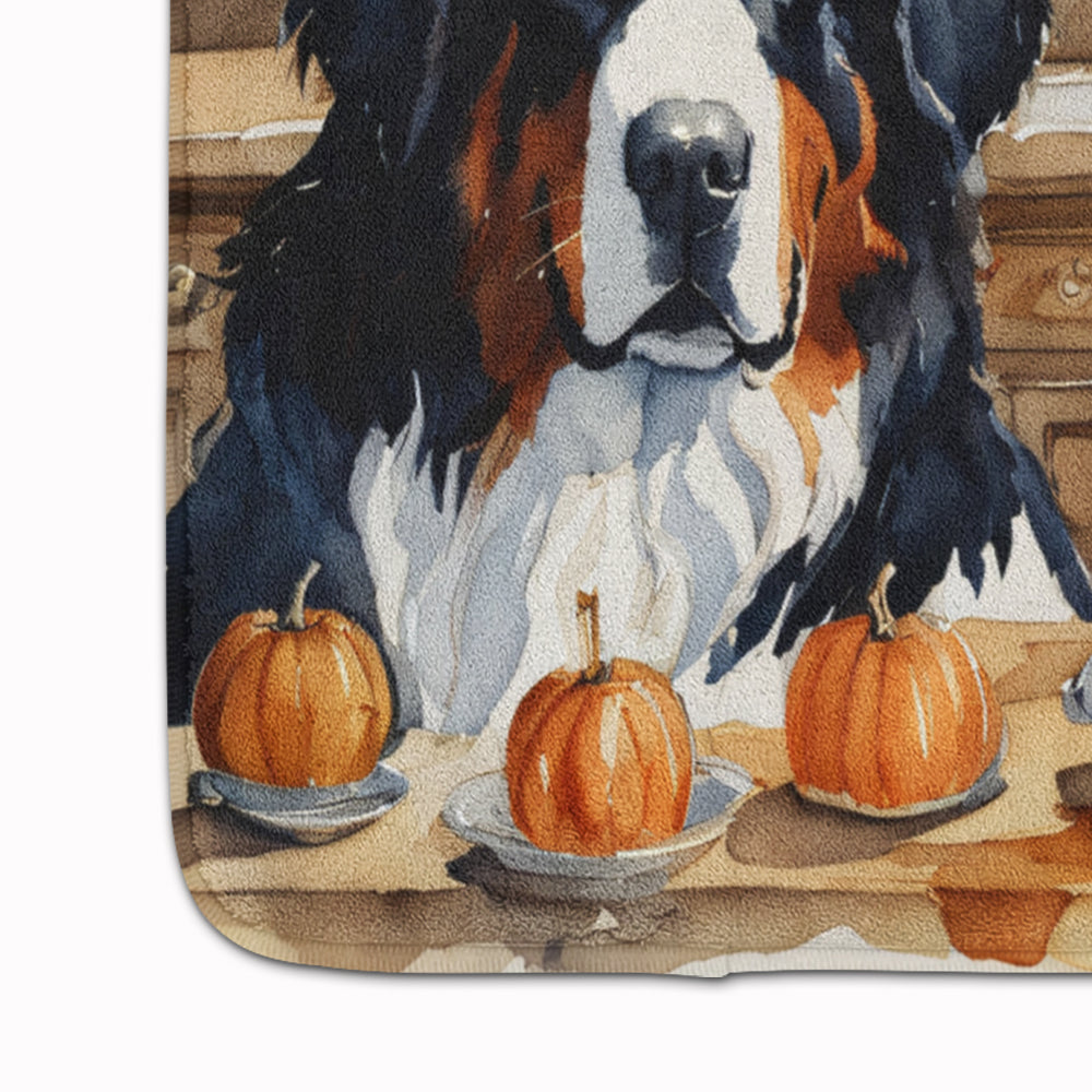 Bernese Mountain Dog Fall Kitchen Pumpkins Memory Foam Kitchen Mat