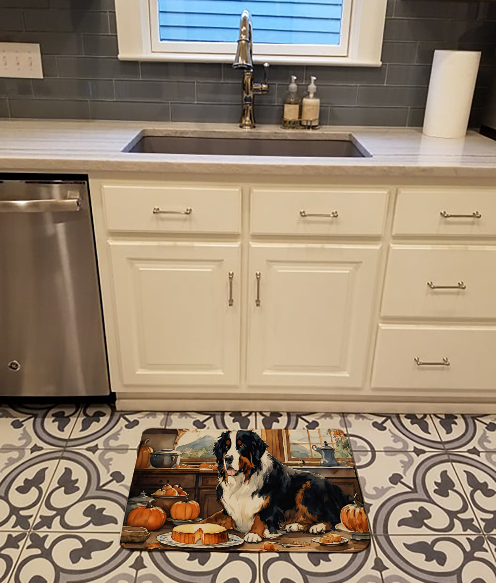 Bernese Mountain Dog Fall Kitchen Pumpkins Memory Foam Kitchen Mat