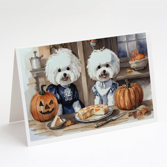 Buy this Bichon Frise Fall Kitchen Pumpkins Greeting Cards and Envelopes Pack of 8