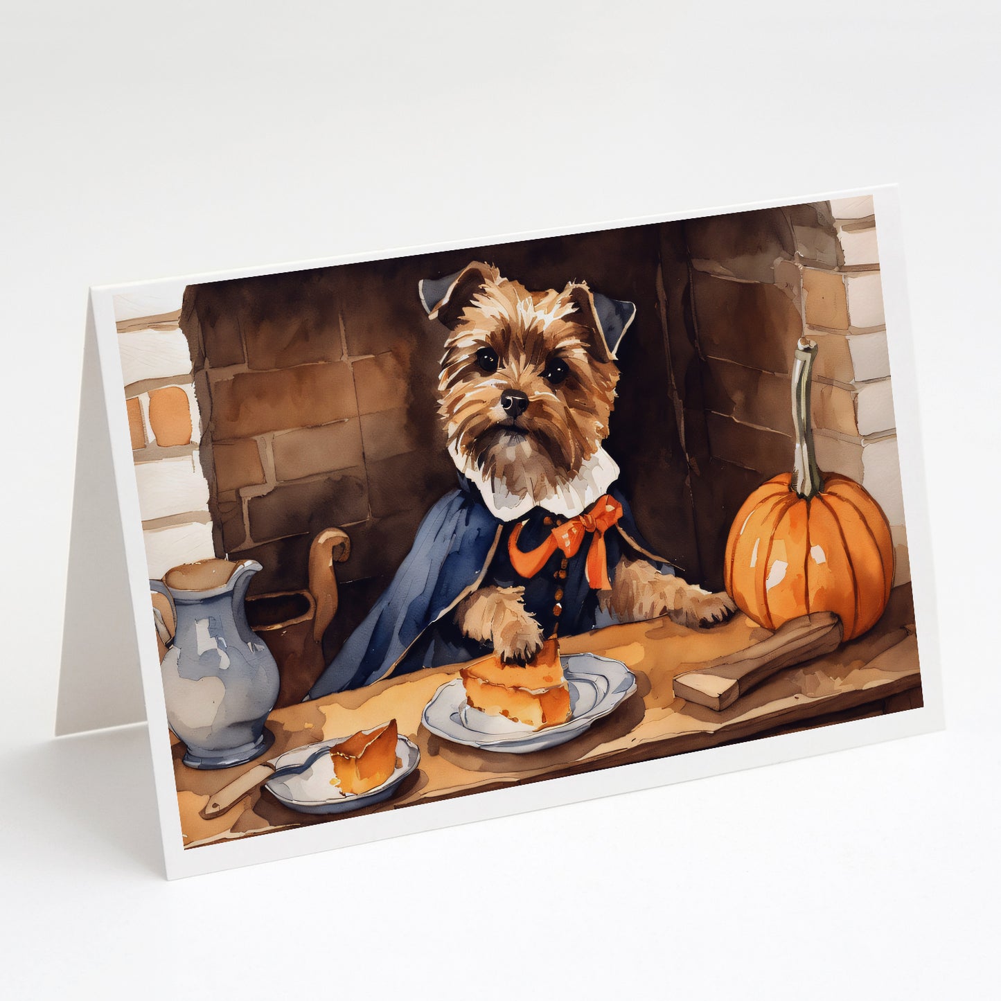 Buy this Border Terrier Fall Kitchen Pumpkins Greeting Cards and Envelopes Pack of 8