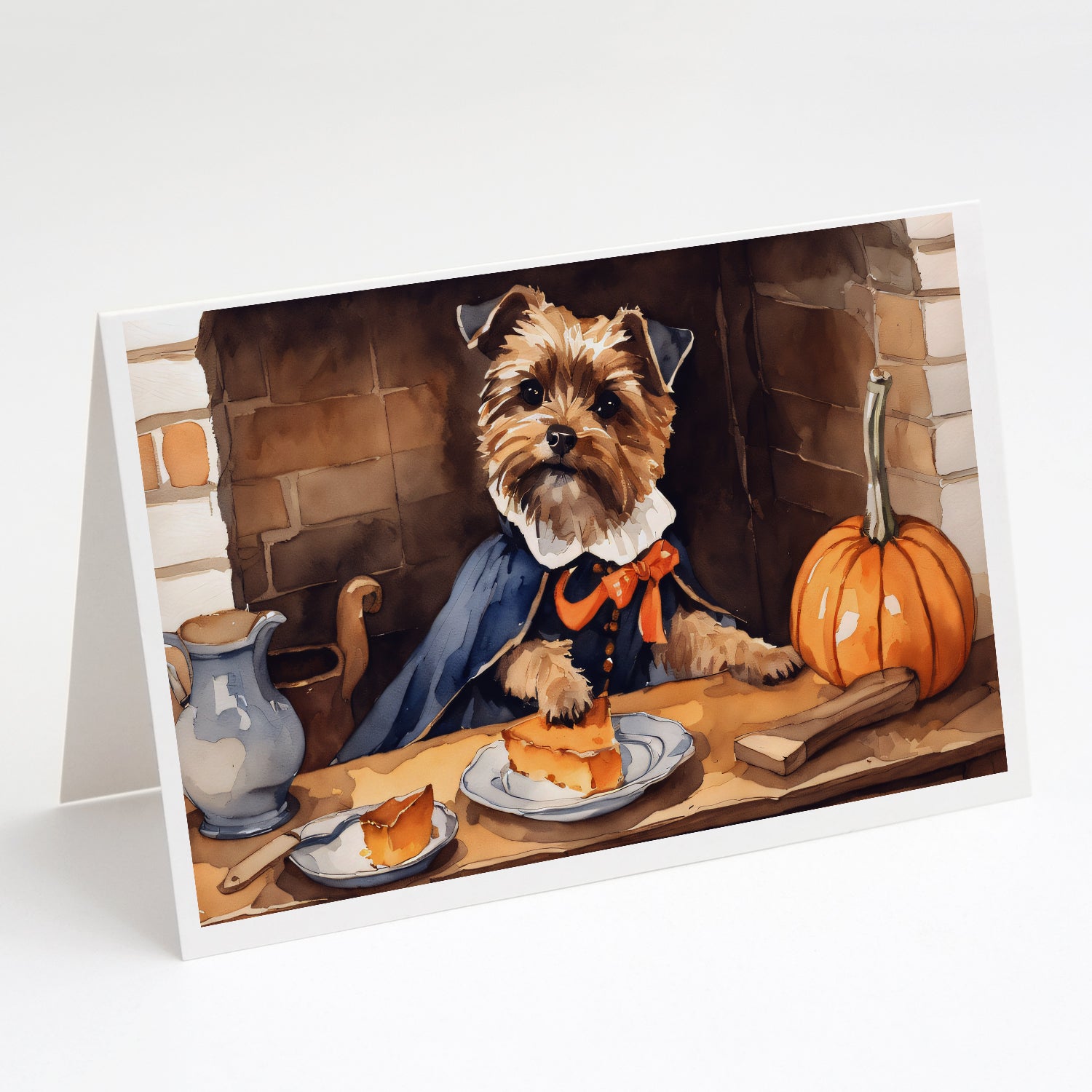 Buy this Border Terrier Fall Kitchen Pumpkins Greeting Cards and Envelopes Pack of 8