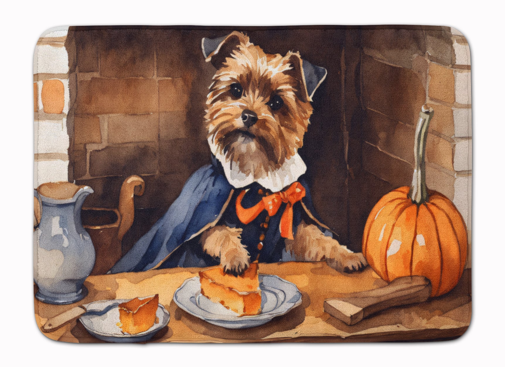 Buy this Border Terrier Fall Kitchen Pumpkins Memory Foam Kitchen Mat