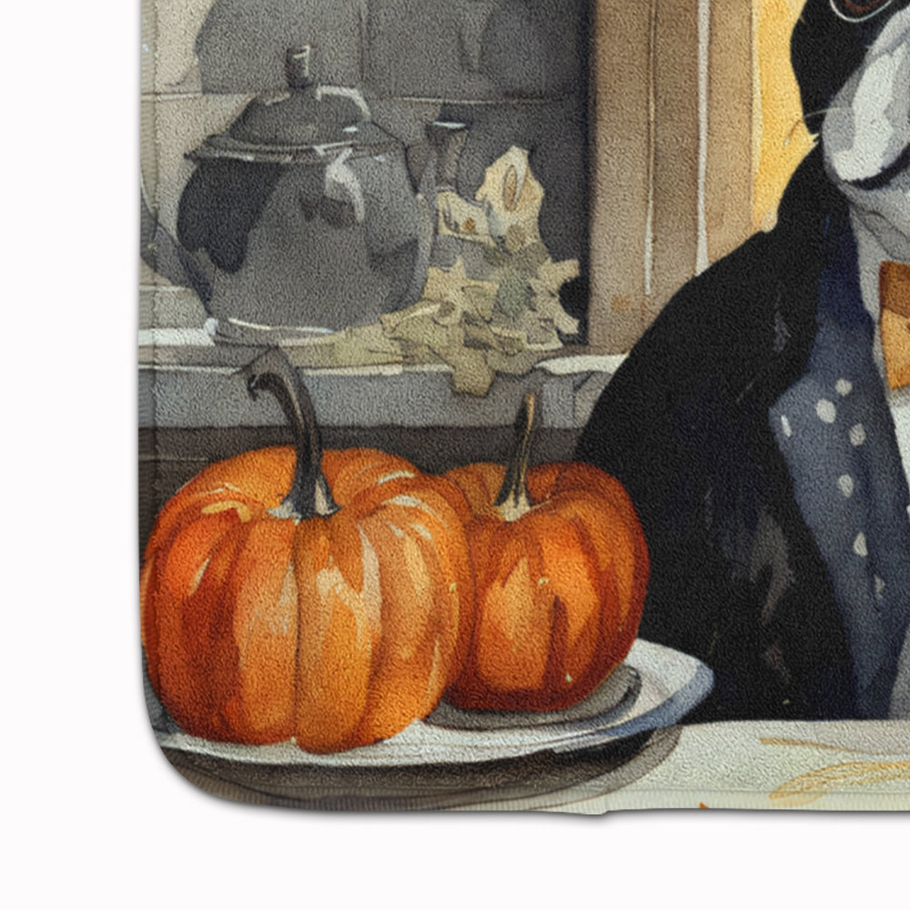 Boston Terrier Fall Kitchen Pumpkins Memory Foam Kitchen Mat