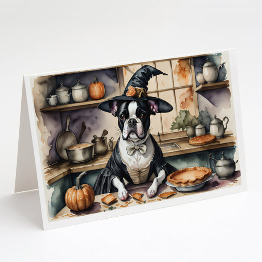 Buy this Boston Terrier Fall Kitchen Pumpkins Greeting Cards and Envelopes Pack of 8