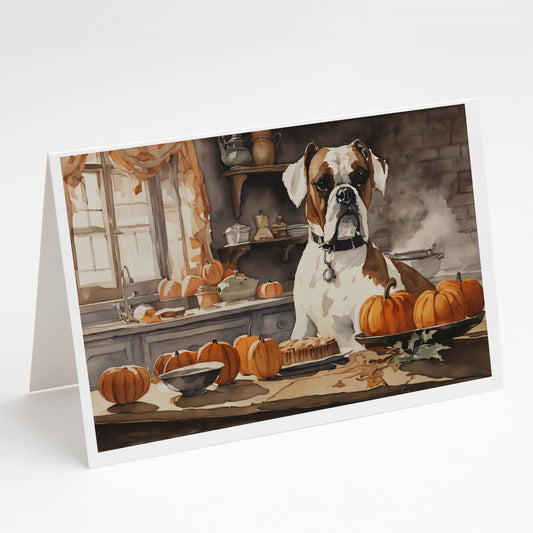 Buy this Boxer Fall Kitchen Pumpkins Greeting Cards and Envelopes Pack of 8