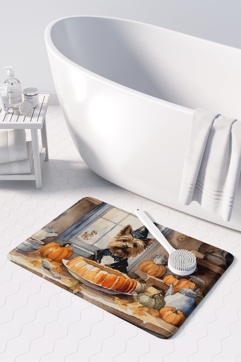 Cairn Terrier Fall Kitchen Pumpkins Memory Foam Kitchen Mat