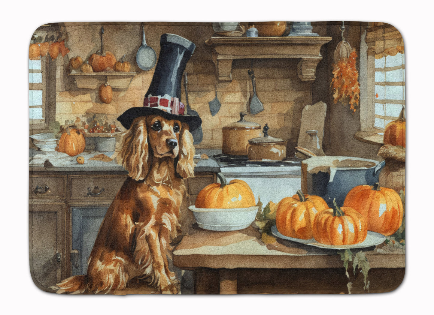 Buy this Cocker Spaniel Fall Kitchen Pumpkins Memory Foam Kitchen Mat