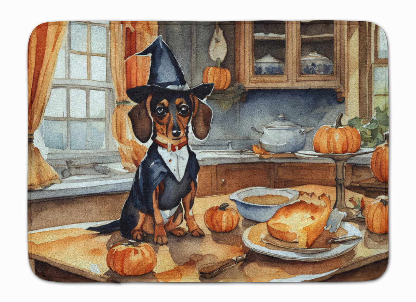 Buy this Dachshund Fall Kitchen Pumpkins Memory Foam Kitchen Mat