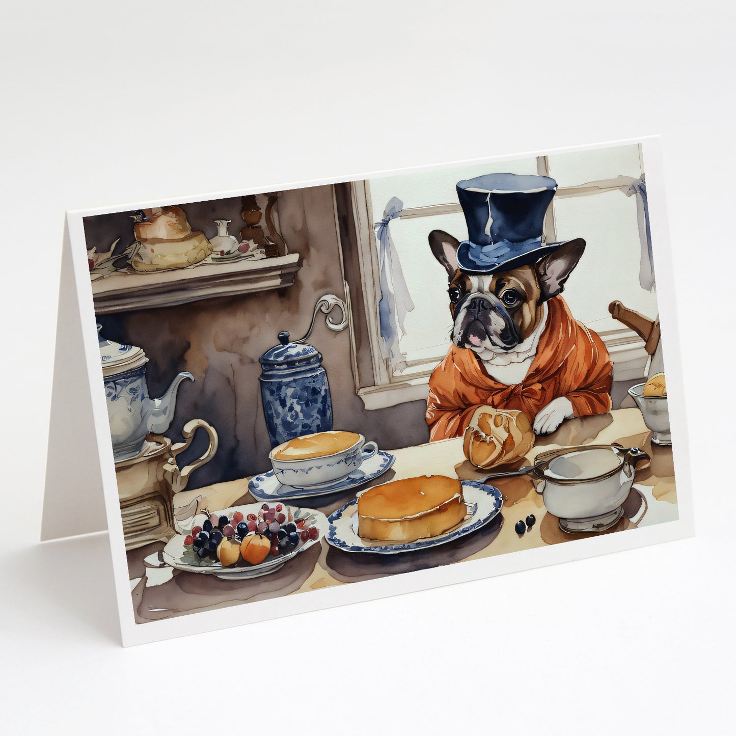 Buy this French Bulldog Fall Kitchen Pumpkins Greeting Cards and Envelopes Pack of 8